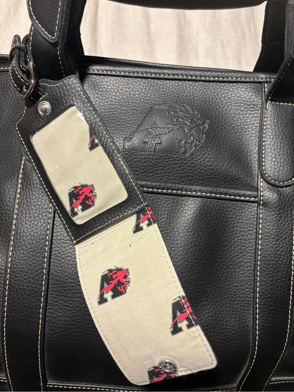 Barrington Black Vegan Leather Duffel Bag - New - Albright College Design